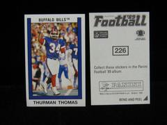 Thurman Thomas Football Cards 1989 Panini Sticker Prices