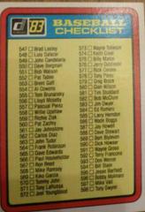 Checklist 547-653 Baseball Cards 1983 Donruss Prices