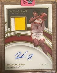Jalen Johnson [Patch Autograph] #106 Basketball Cards 2021 Panini Immaculate Collection Prices