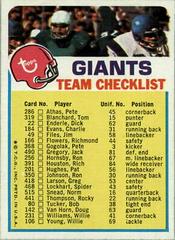 New York Giants Football Cards 1973 Topps Team Checklists Prices