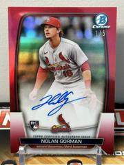 Nolan Gorman [Red] #CRA-NG Baseball Cards 2023 Bowman Chrome Rookie Autographs Prices
