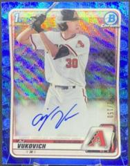 AJ Vukovich [Blue Wave Refractor] Baseball Cards 2020 Bowman Draft Picks Chrome Autographs Prices