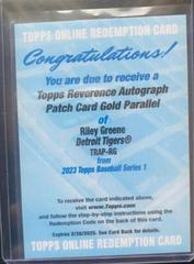 Riley Greene Baseball Cards 2023 Topps Series 1 Reverence Autograph Patch Prices