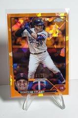 Donovan Solano [Orange] Baseball Cards 2023 Topps Chrome Update Sapphire Prices