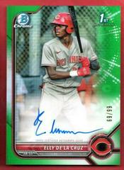 Elly De LA Cruz [Green Refractor] #CPA-ED Baseball Cards 2022 Bowman Chrome Prospect Autographs Prices
