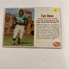 Ted Dean [Hand Cut] Football Cards 1962 Post Cereal Prices