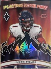 Justin Fields [Black] #PWF-10 Football Cards 2023 Panini Phoenix Playing with Fire Prices