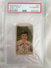 'Babe' Ruth [Hand Cut] #47 Baseball Cards 1923 W515 2 Prices