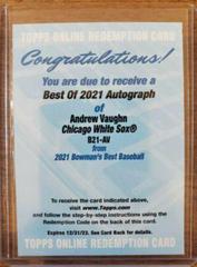 Andrew Vaughn [Refractor] #B21-AV Baseball Cards 2021 Bowman’s Best of 2021 Autographs Prices