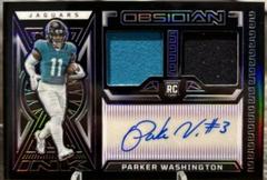 Parker Washington #18 Football Cards 2023 Panini Obsidian Rookie Jersey Ink Prices