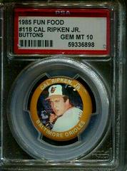 Cal Ripken Jr. #118 Baseball Cards 1985 Fun Food Buttons Prices