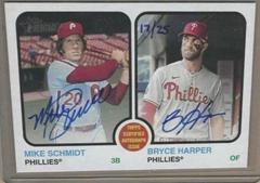 Mike Schmidt, Bryce Harper Baseball Cards 2022 Topps Heritage Real One Dual Autographs Prices