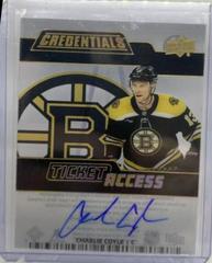 Charlie Coyle #TA-CC Hockey Cards 2022 Upper Deck Credentials Acetate Ticket Access Autograph Prices