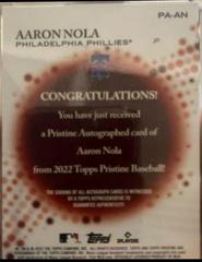 Aaron Nola #PA-AN Baseball Cards 2022 Topps Pristine Autographs Prices