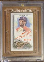 Ronald Acuna Jr. [Red Ink] #MA-RAJ Baseball Cards 2022 Topps Allen & Ginter Mini Autographs Prices