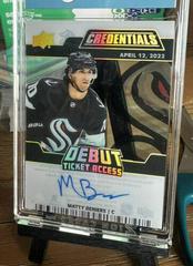 Matty Beniers Hockey Cards 2022 Upper Deck Credentials Acetate Debut Ticket Access Autograph Prices