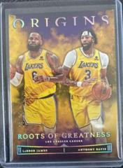 Anthony Davis, LeBron James [Gold] #3 Basketball Cards 2022 Panini Origins Roots Of Greatness Prices