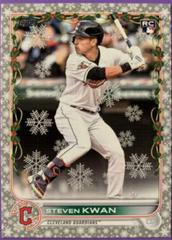 Steven Kwan [Silver Metallic] #WHA-SK Baseball Cards 2022 Topps Holiday Autographs Prices