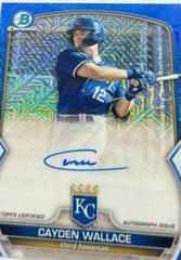 Cayden Wallace [Blue] #BMA-CW Baseball Cards 2023 Bowman Chrome Prospect Mega Box Autographs Prices