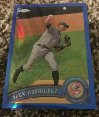Alex Rodriguez [Blue Refractor] #100 Baseball Cards 2011 Topps Chrome Prices