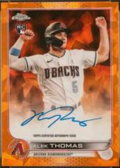 Alek Thomas [Orange] Baseball Cards 2022 Topps Chrome Update Sapphire Rookie Autographs Prices