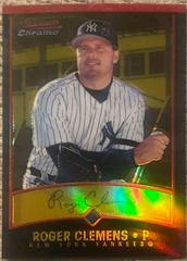 Roger Clemens [Gold Refractor] #69 Baseball Cards 2001 Bowman Chrome Gold Prices