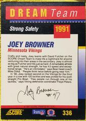 Joey Browner #336 Football Cards 1991 Score Dream Team Autographs Prices