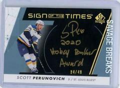 Scott Perunovich [Black] #SOTT-SP Hockey Cards 2022 SP Authentic Sign of the Times Prices