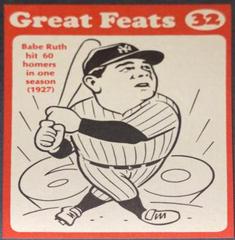 Babe Ruth [Red Border] Baseball Cards 1972 Laughlin Great Feats Prices