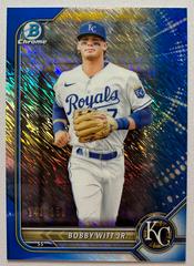 Bobby Witt Jr. [Blue Shimmer Refractor] Baseball Cards 2022 Bowman Chrome Prospects Prices