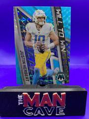 Justin Herbert [Blue Fluorescent] #WW-6 Football Cards 2022 Panini Mosaic Will to Win Prices