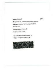 Aidan O'Connell [Gold] #1 Football Cards 2023 Panini Immaculate Signature Patch Rookie Prices
