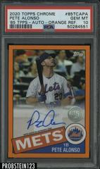 Pete Alonso [Orange Refractor] #85TCA-PA Baseball Cards 2020 Topps Chrome 1985 Autographs Prices