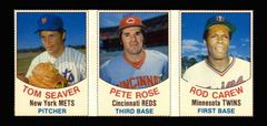 Pete Rose, Rod Carew, Tom Seaver [Hand Cut Panel] Baseball Cards 1977 Hostess Prices