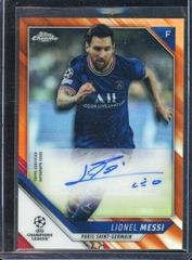 Lionel Messi [Orange Refractor] #CA-LM Soccer Cards 2021 Topps Chrome UEFA Champions League Autographs Prices