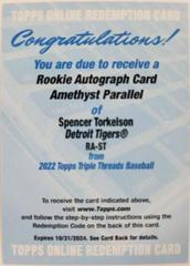 Spencer Torkelson [Amethyst] #RA-ST Baseball Cards 2022 Topps Triple Threads Rookie Autographs Prices