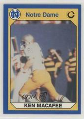 Ken MacAfee Football Cards 1990 Notre Dame Collegiate Collection Prices