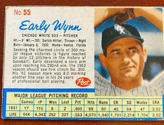 Early Wynn [Hand Cut] #55 Baseball Cards 1962 Post Cereal Prices