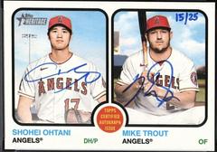 Mike Trout, Shohei Ohtani Baseball Cards 2022 Topps Heritage Real One Dual Autographs Prices