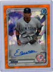 Ezequiel Duran [Orange] Baseball Cards 2020 Bowman Sapphire Autographs Prices