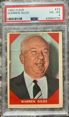 Warren Giles #73 Baseball Cards 1960 Fleer Prices