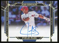 Juan Gonzalez [Holo Silver] #FP-JG Baseball Cards 2022 Panini National Treasures Field Pass Signatures Prices