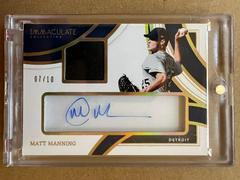 Matt Manning [Patch Autograph Jersey Number] Baseball Cards 2022 Panini Immaculate Prices