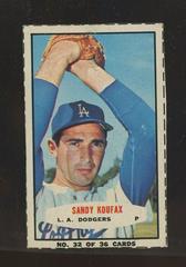 Sandy Koufax [Hand Cut Hands Above Head] Baseball Cards 1965 Bazooka Prices