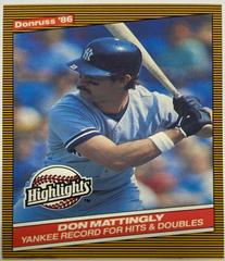 Don Mattingly [Highlights In White] #53 Baseball Cards 1986 Donruss Highlights Prices