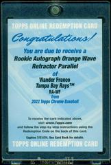 Wander Franco [Orange Wave] #RA-WF Baseball Cards 2022 Topps Chrome Rookie Autographs Prices