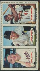 Aaron, Killebrew, Ward [Hand Cut] Baseball Cards 1965 Bazooka Panel Prices
