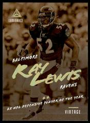 Ray Lewis #15 Football Cards 2018 Panini Luminance Vintage Performers Prices