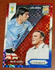 Luis Suarez, Wayne Rooney [Red White Blue Power Plaid] Soccer Cards 2014 Panini Prizm World Cup Matchups Prices