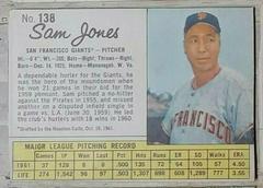 Sam Jones [Hand Cut] Baseball Cards 1962 Jell O Prices